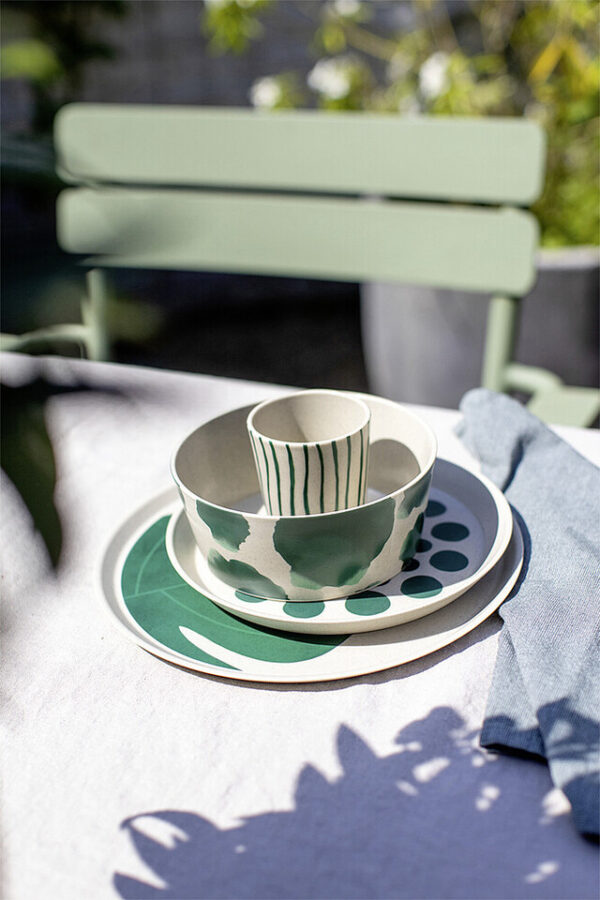 Geschirrset koziol CONNECT MONSTERA 16-tlg., Essteller+ Dessertteller+Schale+Becher Farbe nature desert sand – Bild 5