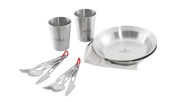 Geschirrset ROBENS Sierra Steel Meal Set je 2 x Teller, Becher, Besteck inkl. Tasche – Bild 5