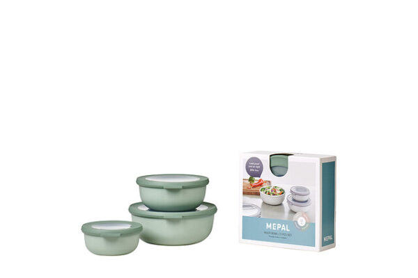 Schüsselset MEPAL cirqula rund, 3-tlg. Farbe nordic sage 350 ml, 700 ml, 1.250 ml