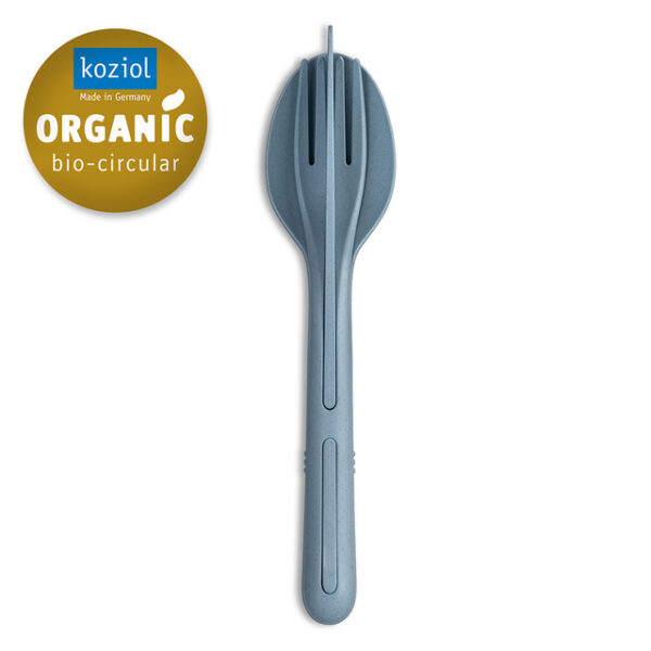 Besteck-Set koziol KLIKK 3-tlg Farbe nature flower blue – Bild 2