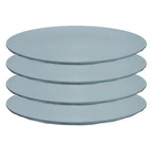 Teller flach koziol Club Plate 26 cm, 4er-Set Farbe nature flower blue
