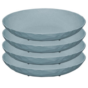 Teller tief koziol Club Plate 22 cm, 4er-Set Farbe nature flower blue