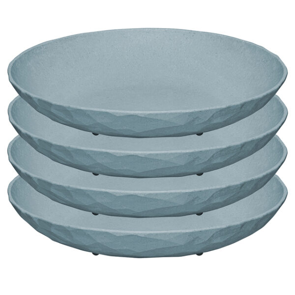 Teller tief koziol Club Plate 22 cm, 4er-Set Farbe nature flower blue