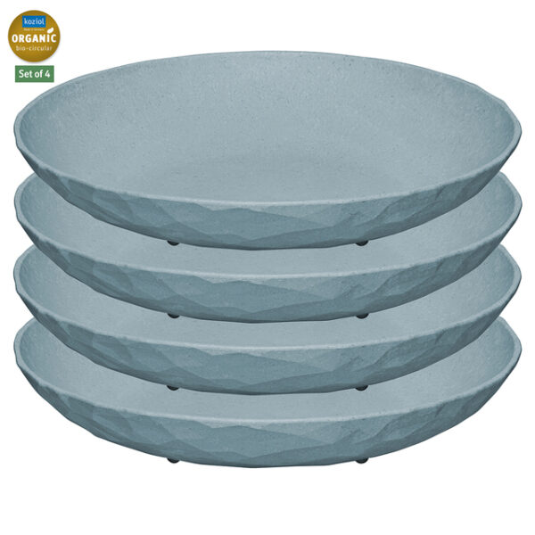 Teller tief koziol Club Plate 22 cm, 4er-Set Farbe nature flower blue – Bild 2