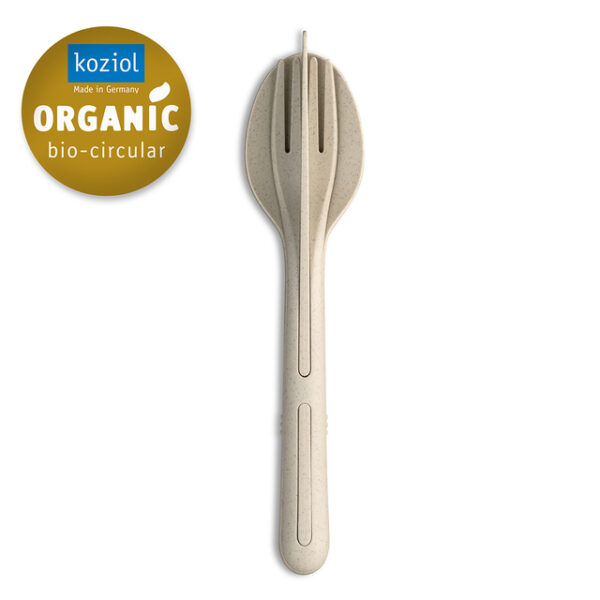 Besteck-Set koziol KLIKK 3-tlg Farbe nature desert sand – Bild 2