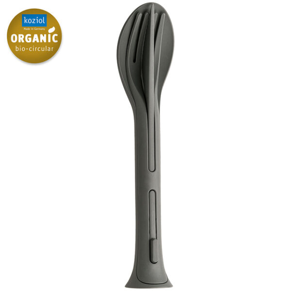 Besteck-Set koziol KLIKK 3-tlg Farbe nature ash grey – Bild 2