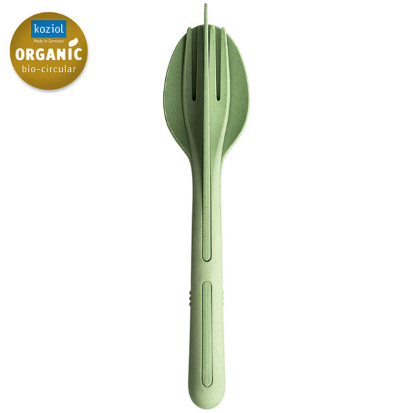 Besteck-Set koziol KLIKK 3-tlg Farbe nature leaf green – Bild 2