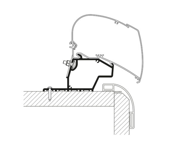 Adapter THULE zu Dachmarkise Omnistor 6300/9200 passend für Mobilvetta 2024 Set 2 x 50 cm 2 x 27 cm