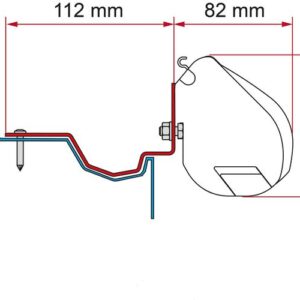 Markisenadapter FIAMMA Kit passend für Ford Custom Group Rapido Farbe deep black