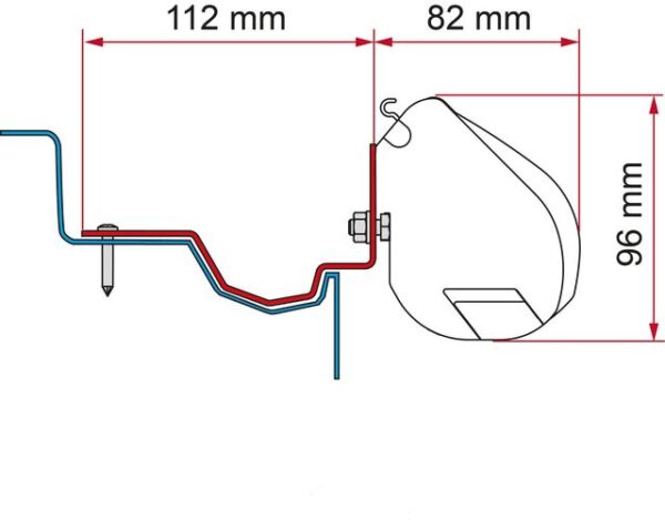 Markisenadapter FIAMMA Kit passend für Ford Custom Group Rapido Farbe deep black