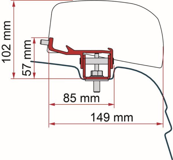 Markisenadapter FIAMMA Kit passend für Nissan NV350 Farbe black – Bild 2