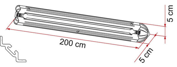Halterung Fiamma für Heckgaragen Corner 200 x 5 x 5 cm – Bild 2
