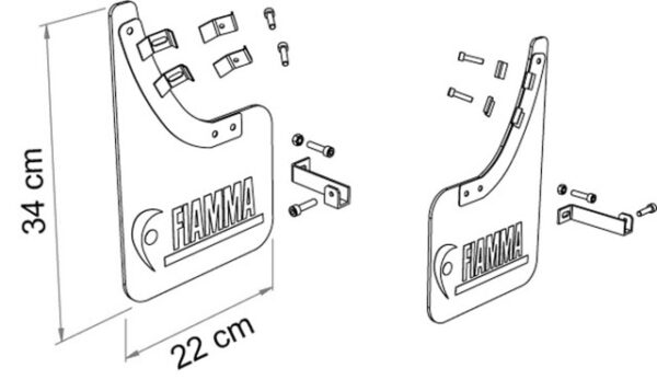 Schmutzfänger FIAMMA Front passend für Fiat Ducato ab 2006 340x220mm 2er Set – Bild 2