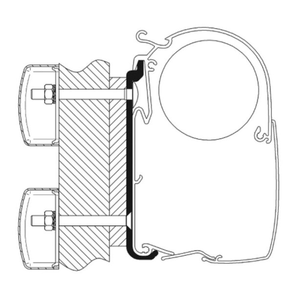 Alu-Distanzprofil THULE 18 mm passend für Dethleffs Globebus 300 cm 3-tlg.