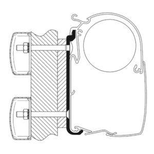 THULE Alu-Distanzprofil 18 mm passend für Dethleffs Globebus TO 8000 400 - 600 cm 4-tlg.