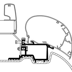 Adapterkit 3-tlg. THULE zu Dachmarkise Omnistor Serie 6/9 passend für Sprinter 2006- aktuell, VW Crafter 2006-2
