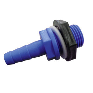 Tankanaschlussteil gerade 1 / 2 Zoll x 10 / 12 mm mit Dichtung und Mutter Farbe blau