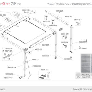 FIAMMA Stützfuß links zu Caravanstore 255 zu Caravanstore ZIP 255 zu F35 pro 250