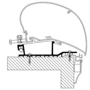 Adapterkit 4-tlg. THULE Omnistor Serie 6/9 passend für Hobby Caravan Roof ab 2009
