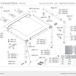 FIAMMA Stützfuß rechts 225 cm zu Caravanstore