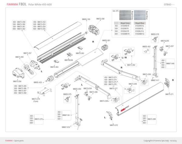 Walzenabdeckung rechts Titanium Markise F 65S 260-400 – Bild 2