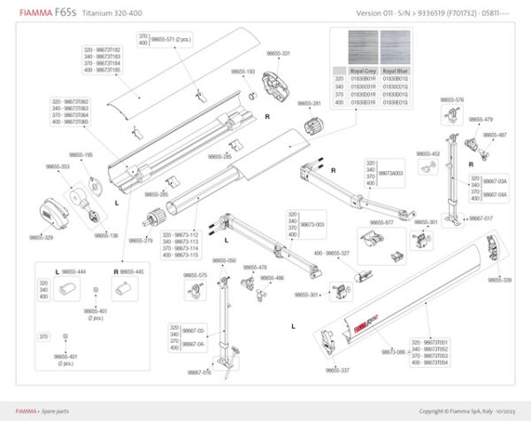 Frontblenden Endkappe rechts Titanium zu Markise F65S 260 - 400 cm – Bild 2