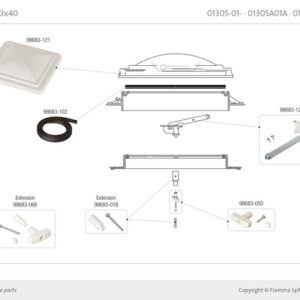 Kit Schraube T 15 Drehknauf zu FIAMMA Dachhaube Vent