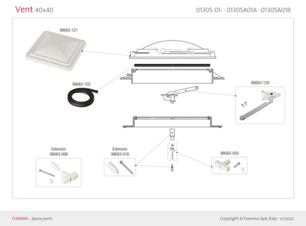 Kit Schraube T 15 Drehknauf zu FIAMMA Dachhaube Vent