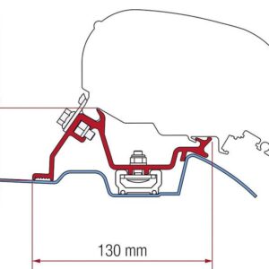 Adapterkit 3-tlg. passend für Fiamma F65 S / F65 L Mercedes Sprinter ab 06/2006 mit Roof Rail