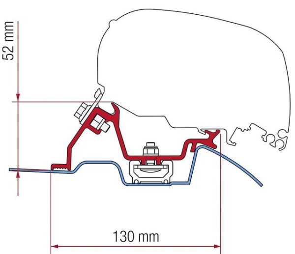 Adapterkit 3-tlg. passend für Fiamma F65 S / F65 L Mercedes Sprinter ab 06/2006 mit Roof Rail
