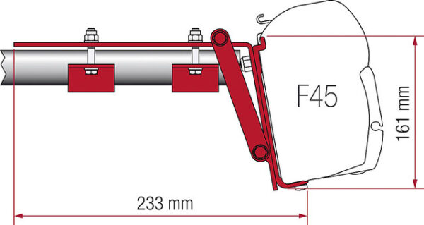 Kit Fiamma Roof Rail passend für F45, Sackmarkise Compass1 Halterung