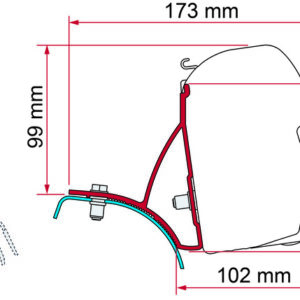 Adapter zu Markise F45Kit passend für  Trafic / Vivaro