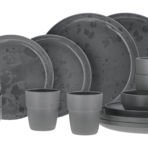 Geschirrset PALMA dunkelgrau