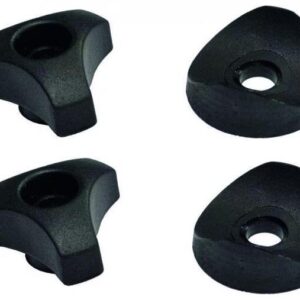 Befestigungsset smart/superb _2x Knopf M6 mit rostfreie Nuss A2, 2x Rückenscheibe d 30/34 schwarz_, li+re