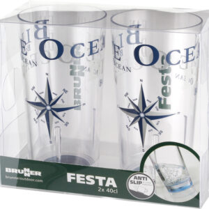 Glas Brunner Polycarbonat Festa Blue Ocean