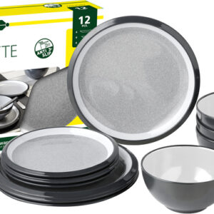 Geschirrset Brunner Melamin Midday Granyte 12-tlg