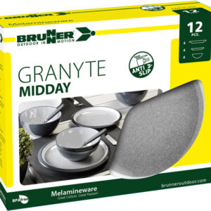 Geschirrset Brunner Melamin Midday Granyte 12-tlg