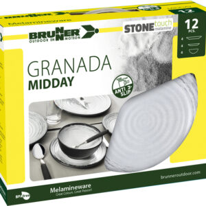 Midday Set Granada 12 teilig je 4 x Ess- und Dessertteller 4 x Müslischale