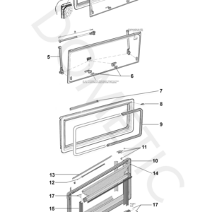 Innenrahmen DOMETIC RAL9016 Wst30 S4 1300x600 Farbe weiß