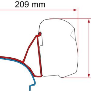 Adapterkit FIAMMA F43 van passend für VW T5/T6 C-Schiene Multivan, Transporter Caravelle LHD - deep black