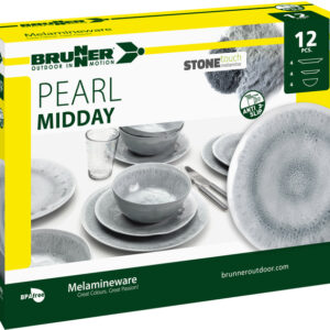 Geschirrset BRUNNER Midday Pearl 12 teilig je 4 x Ess-und Suppenteller 4 x Müslischüssel