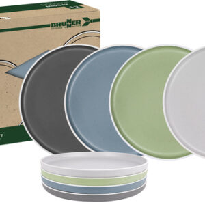 Geschirrset Brunner Midday Dolomit 12-tlg. Je 4 x Ess- und Kuchenteller 4 x Müslischüssel