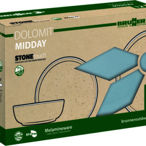 Geschirrset Brunner Midday Dolomit 12-tlg. Je 4 x Ess- und Kuchenteller 4 x Müslischüssel