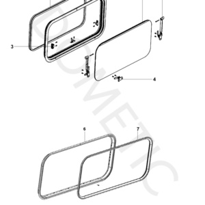 Ausstellfensterscheibe Dometic S7P 700 x 400, grau
