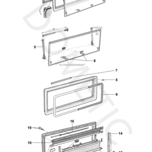 Innenrahmen DOMETIC komplett mit Rollo 1200 x 500 mm IRE04- 1200x500-10