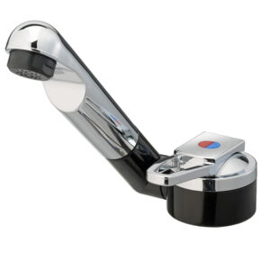 Einhebelmischer REICH Keramik DeLuxe schwarz/chrom mit UniQuick 25cm