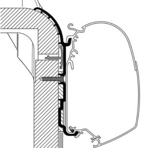 Adapterschiene 450 cm Wandmar- kise Thule Omnistor Serie 5/8 passend für Bürstner IxeoT728 / T734