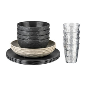 Geschirrset koziol Club Set Göteborg 16-tlg. Farbe nature ash grey / nature dessert sand