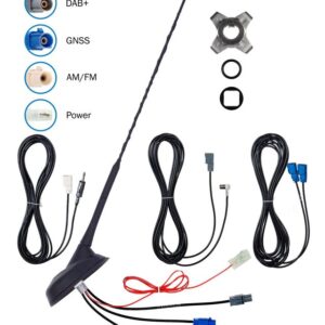 Aktive Schrägdachantenne ATTB mit DAB+ für Kastenwagen Set aus Antenne und 5m Kabelset