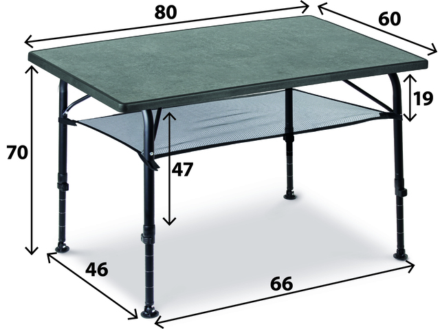 Campingtisch BRUNNER RECREO mit Alu-Gestell 80 x 60 cm